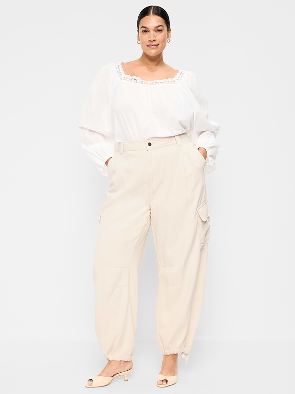 Twill Barrel Cargo Pants