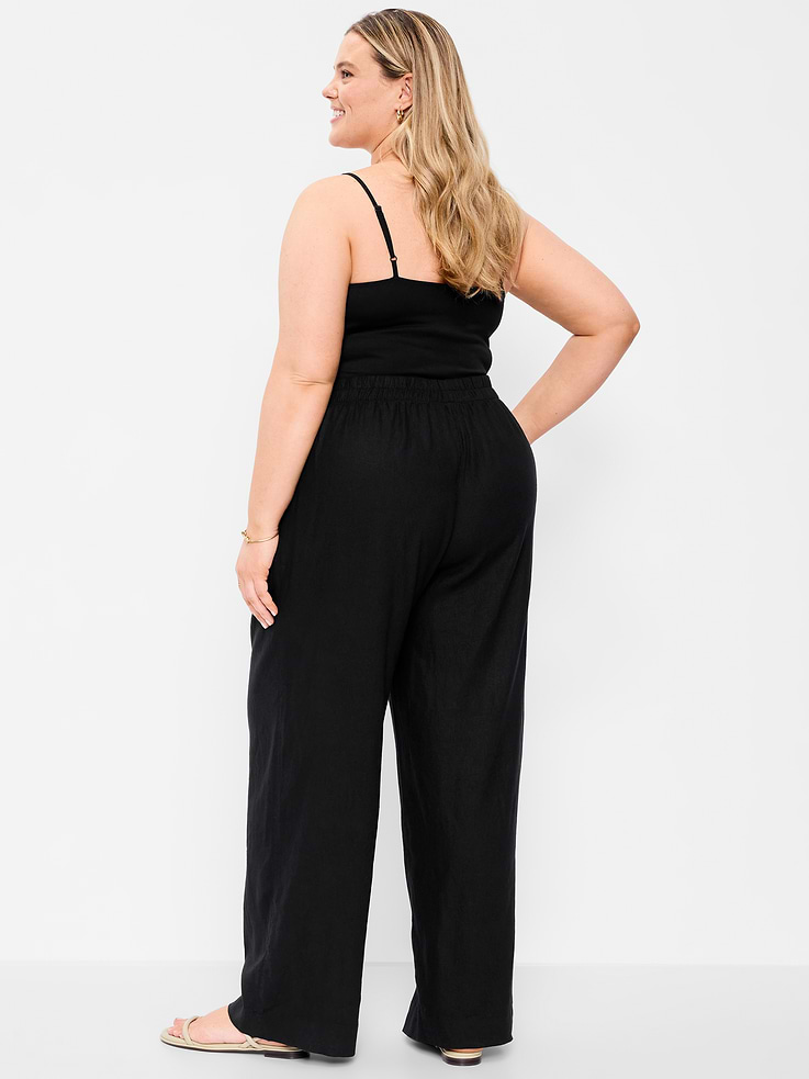 Image number 10 showing, High-Waisted Linen-Blend Super Wide-Leg Pants