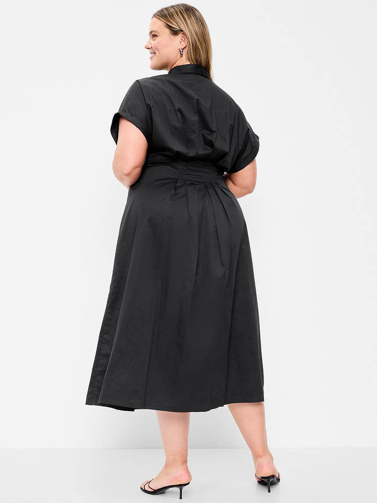 Image number 9 showing, Pintuck-Waist Midi Shirt Dress