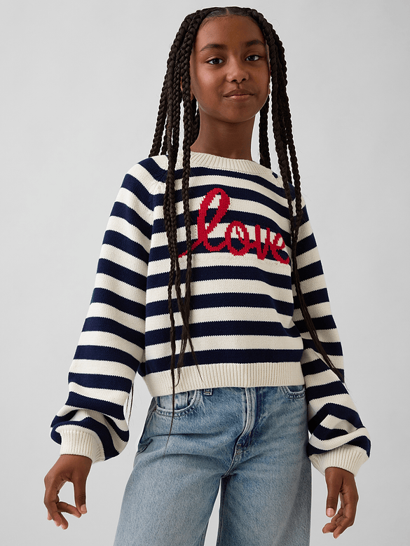 Kids Relaxed Graphic Crewneck Sweater