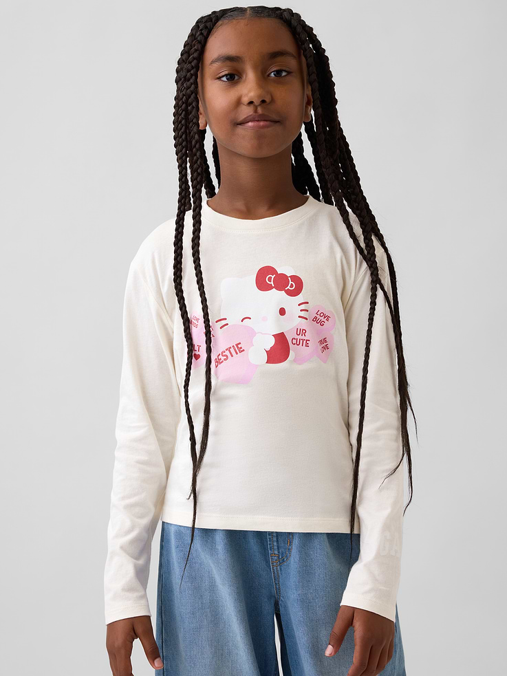 Image number 1 showing, Kids Hello Kitty Oversized Graphic T-Shirt