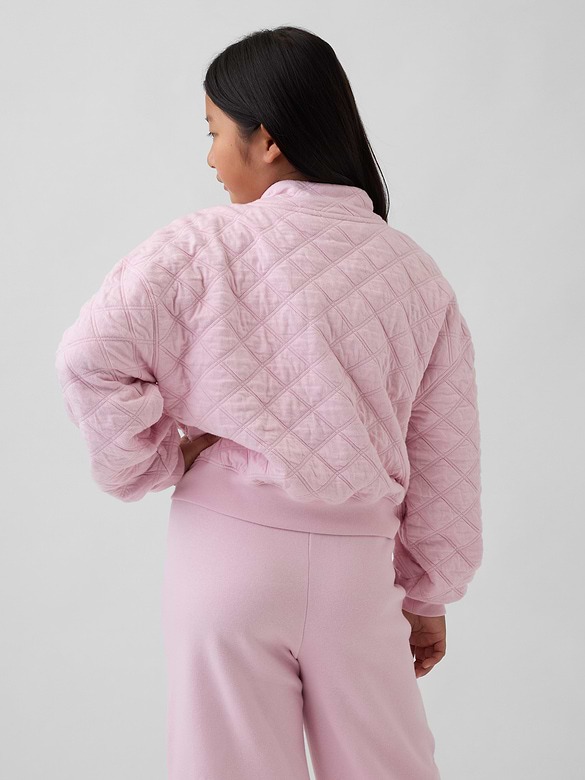 Kids Oversized Quilted Zip Jacket