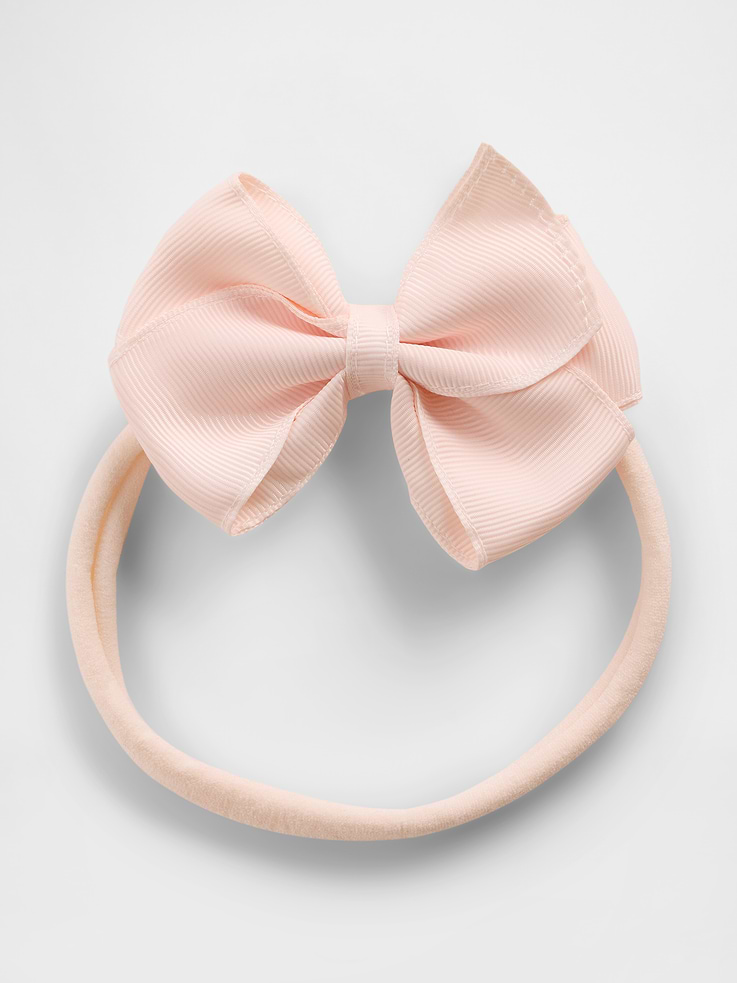 Image 1 of 1, Soft knit headband with attached bow detail., Grosgrain ribbon bow at top., Elasticized band., Product #872253