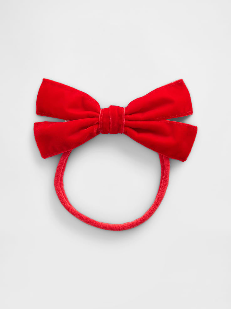 Image 1 of 1, Soft velour headband., Attached bow detail at top., Elasticized band., Product #872254