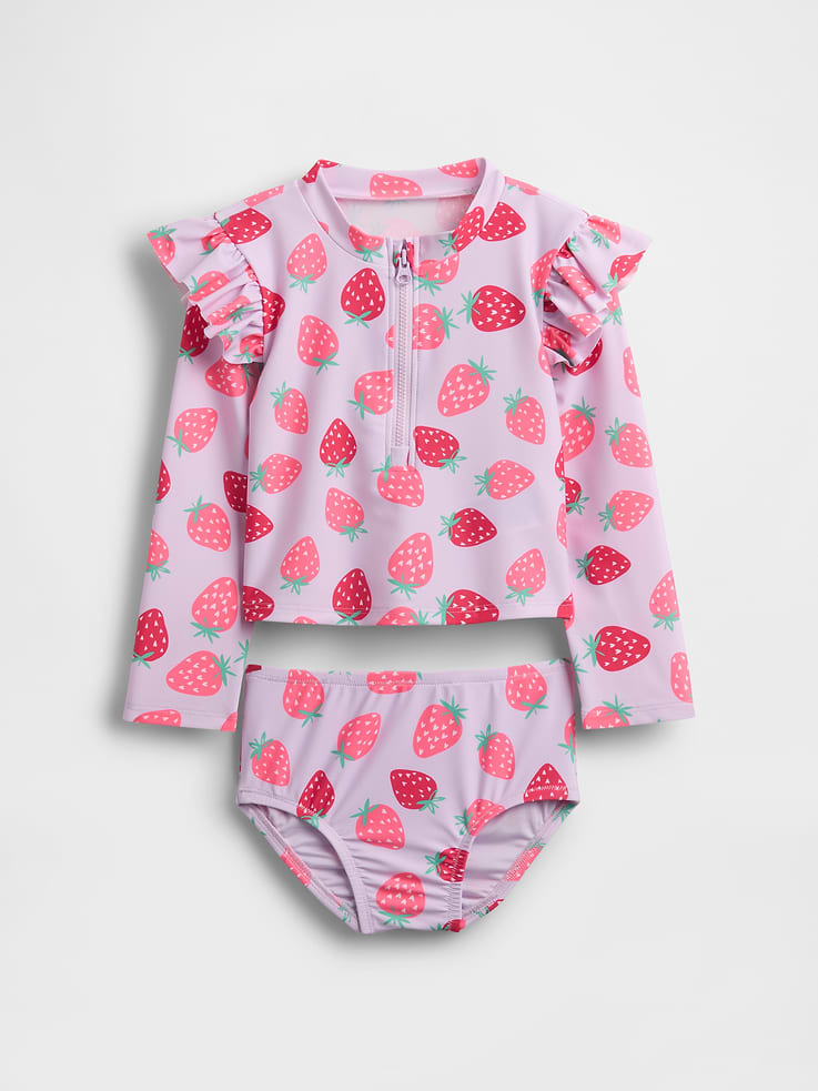 Image number 1 showing, Baby & Toddler Rash Guard Swim Two-Piece