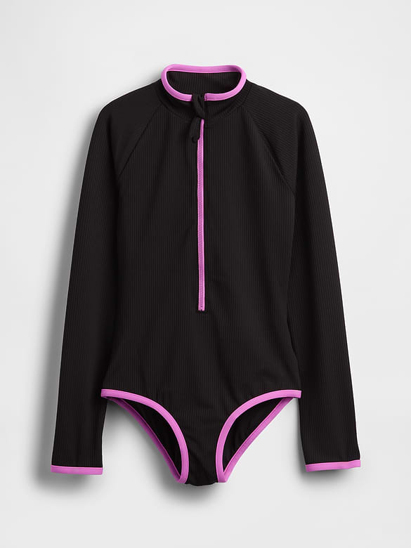 Kids Rash Guard One-Piece Swimsuit