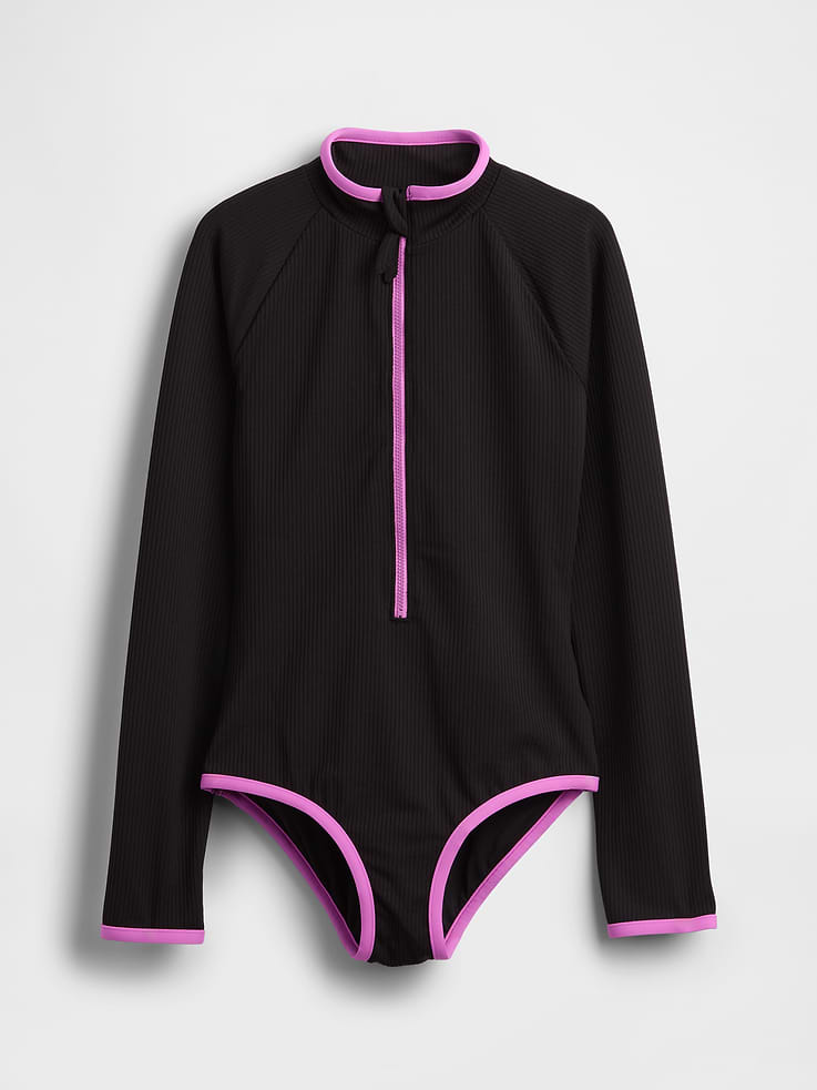Image number 1 showing, Kids Rash Guard One-Piece Swimsuit