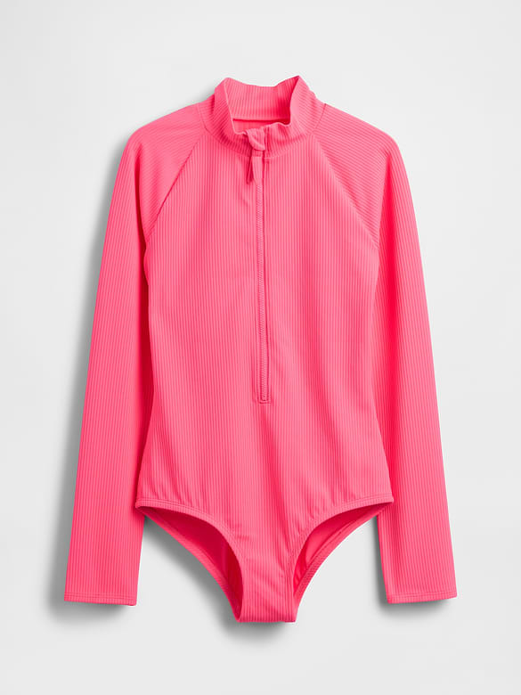 Kids Rash Guard One-Piece Swimsuit