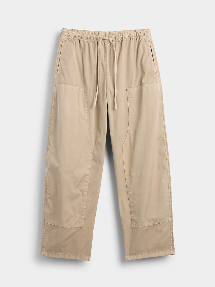 Image 5 of 6, Poplin Easy Double-Knee Barrel Pants