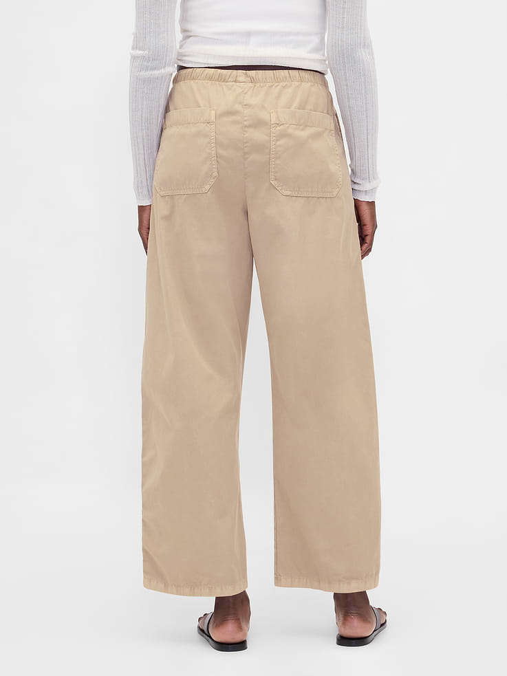 Image 4 of 6, Poplin Easy Double-Knee Barrel Pants