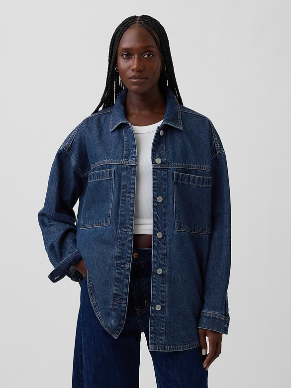 Denim Oversized Shirt Jacket