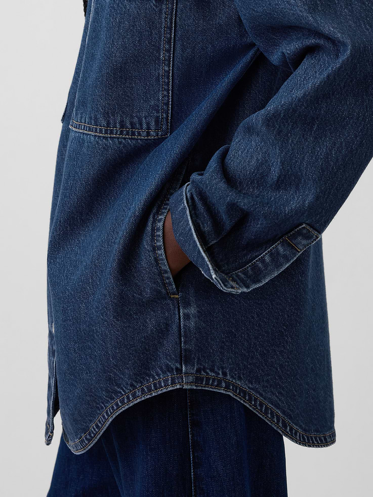Image number 4 showing, Denim Oversized Shirt Jacket
