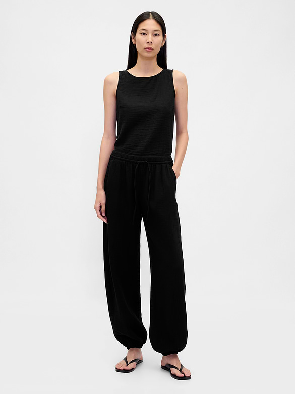 Cotton Gauze Easy Joggers