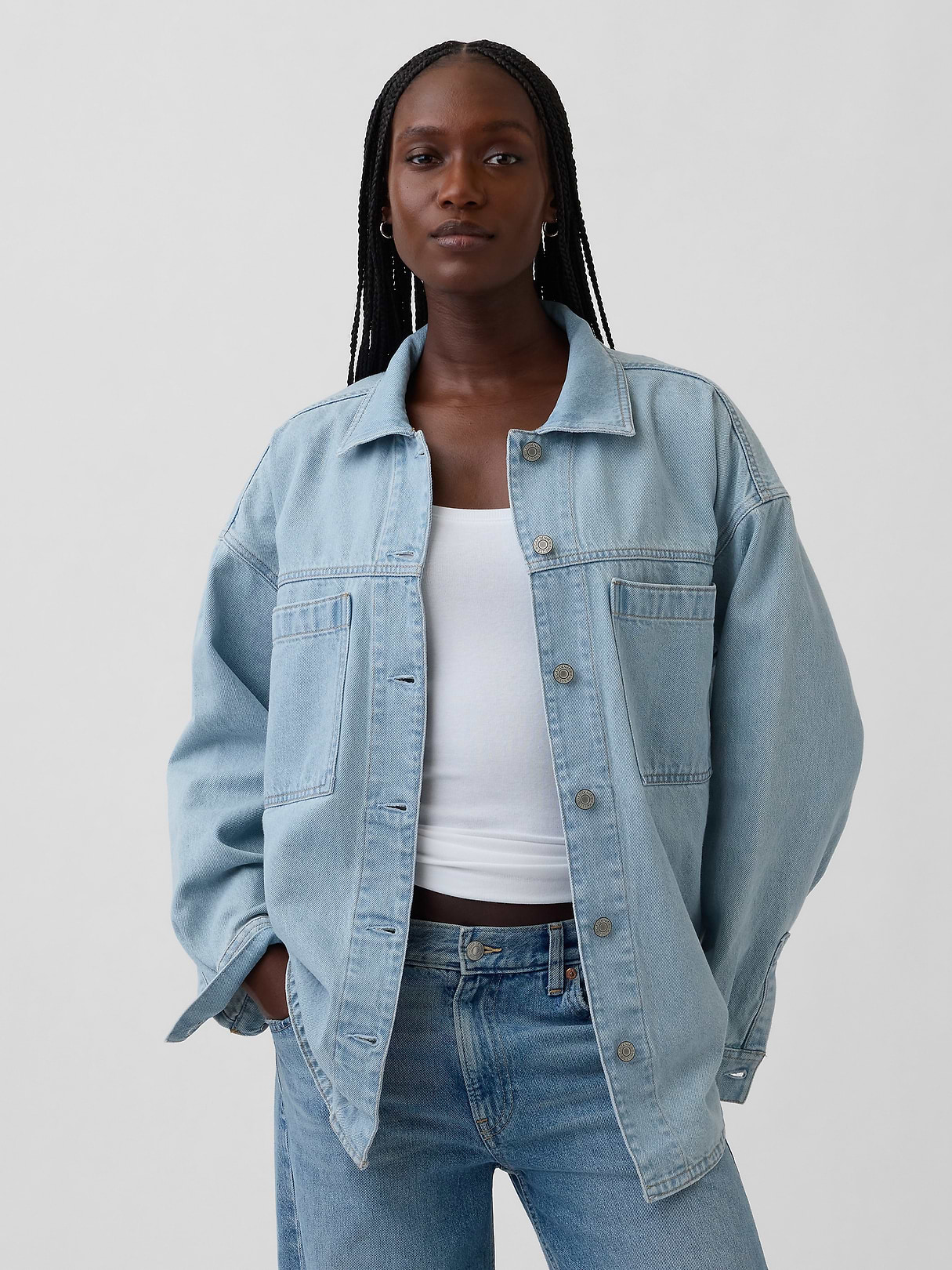 Oversized Denim Shirt Jacket | Gap