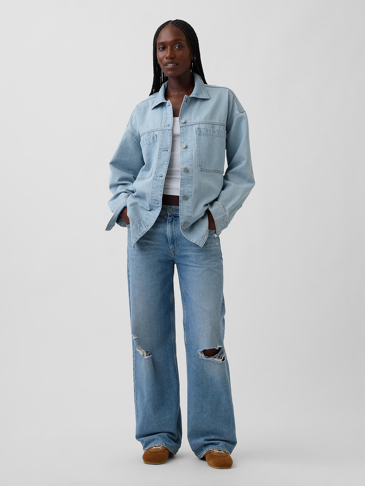 Oversized Denim Shirt Jacket | Gap