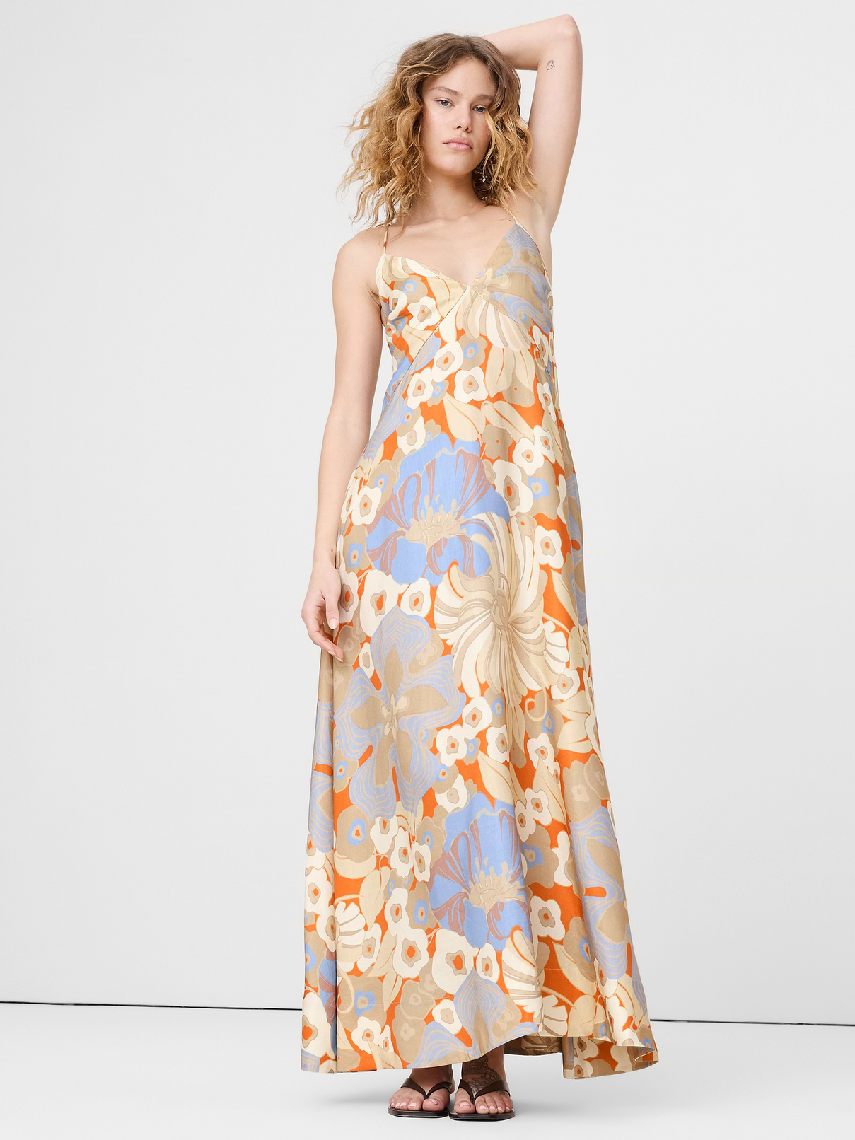 Viscose-Linen Maxi Dress