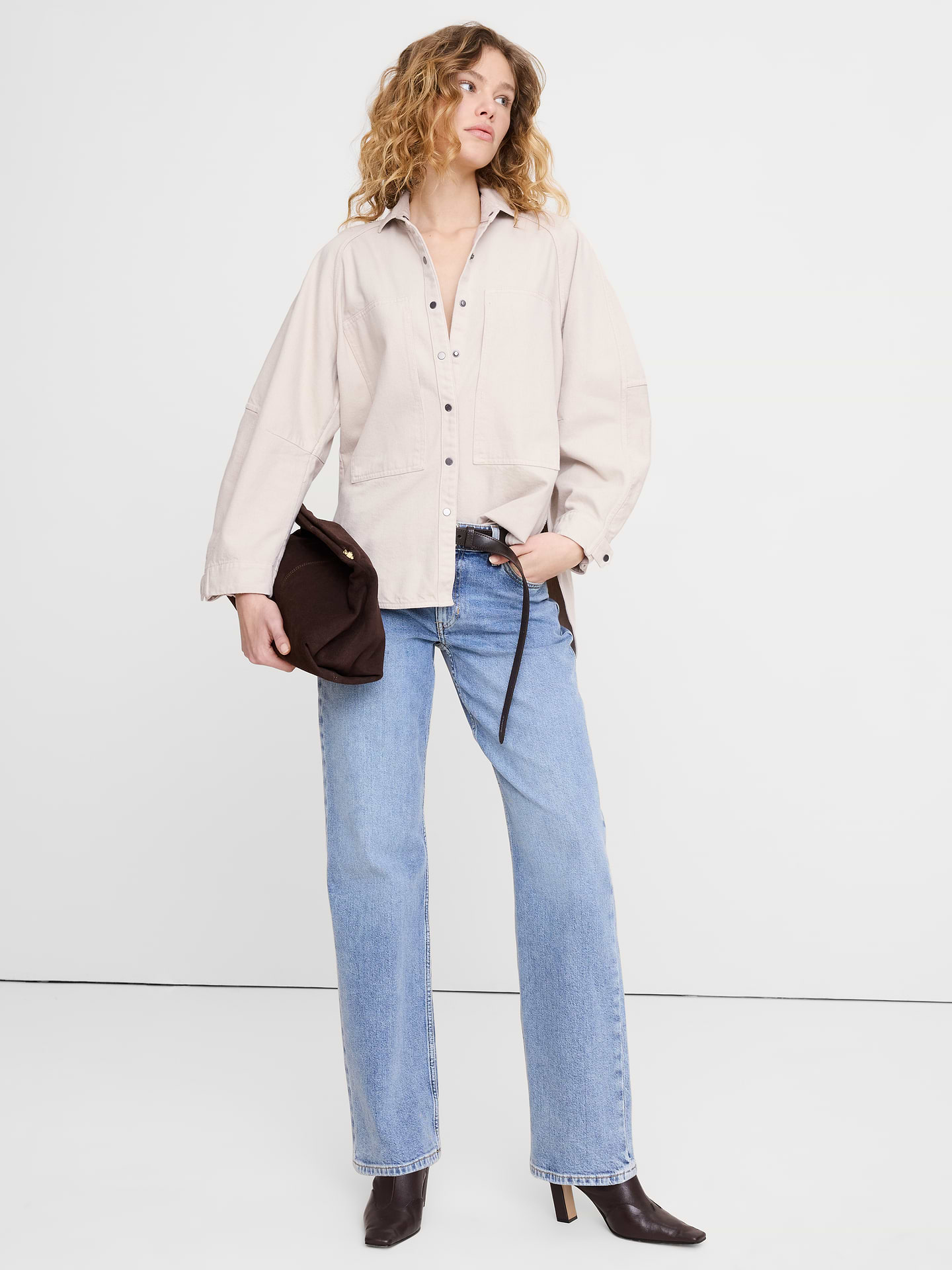 Image number 1 showing, Oversized Denim Utility Pocket Shirt