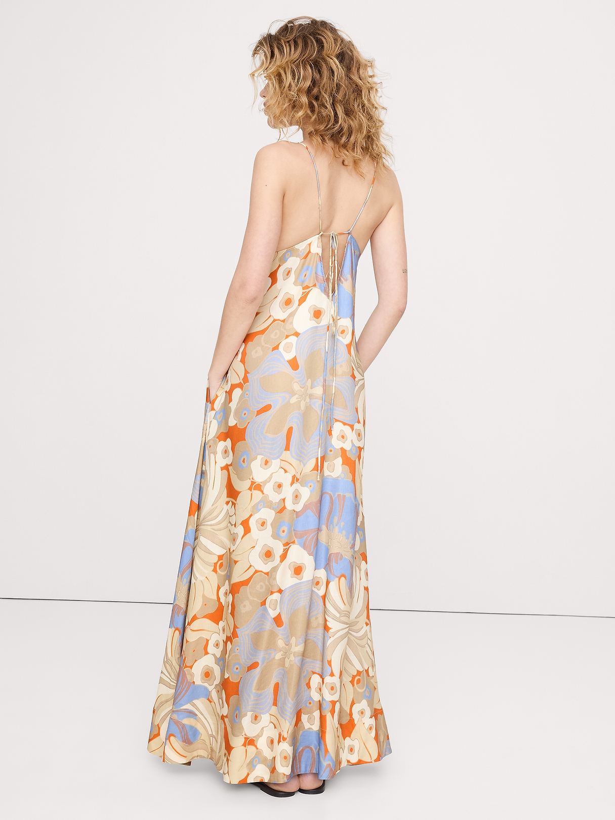Viscose-Linen Maxi Dress | Banana Republic