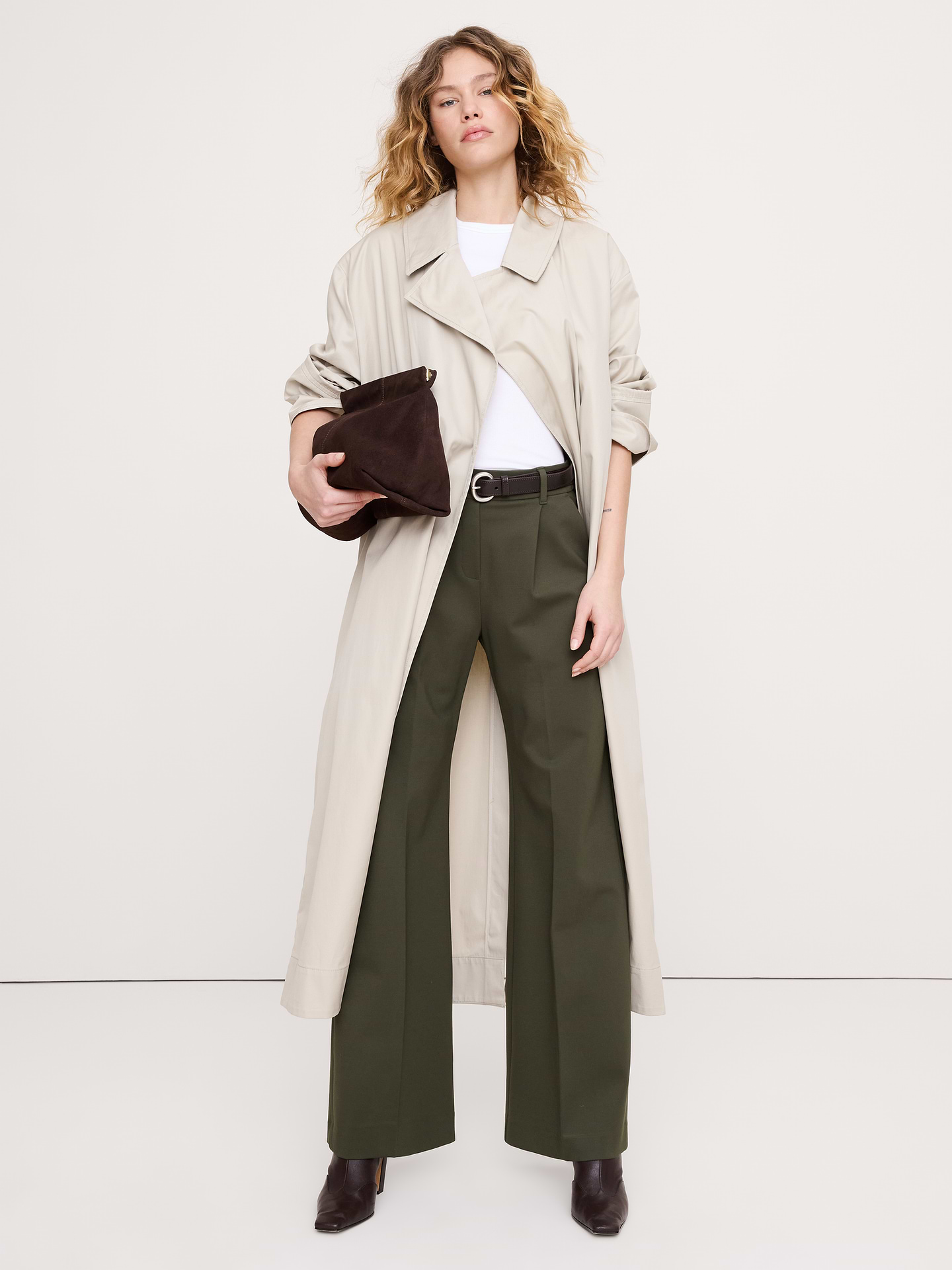 Image number 1 showing, High-Rise Wide-Leg Drapey Ponte Pull-On Pant