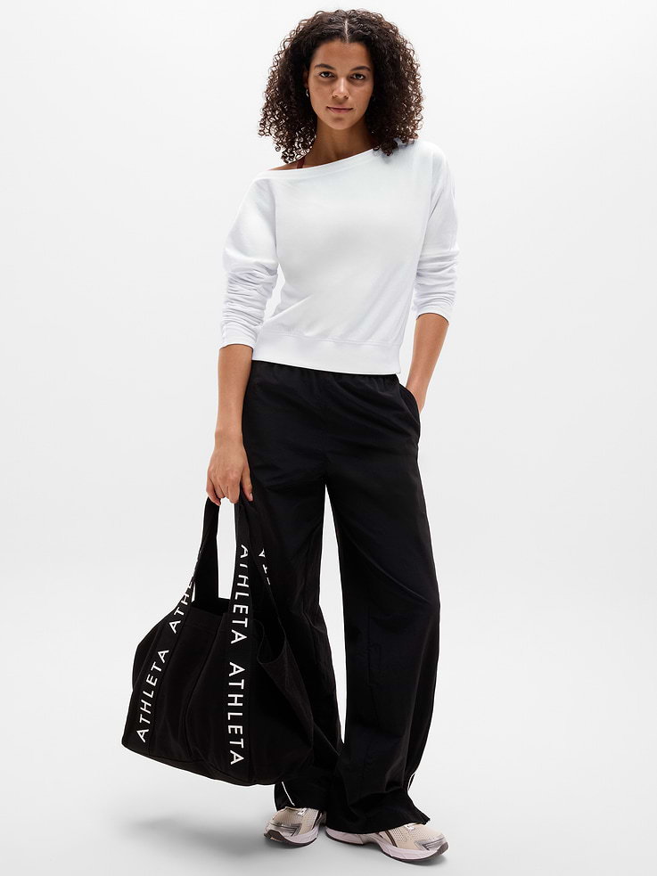 Image number 2 showing, Airy Cotton Terry Boat Neck Sweatshirt
