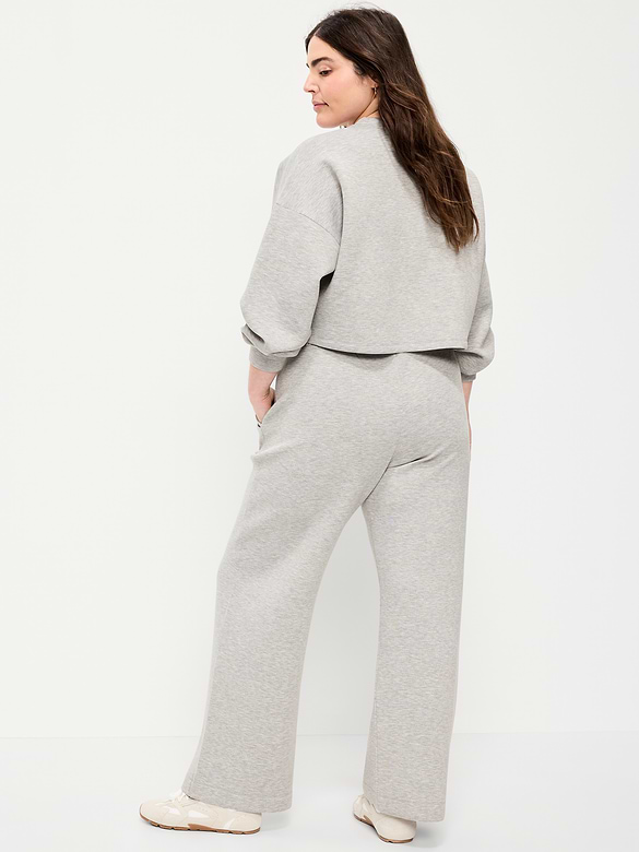 High-Waisted Bounce Fleece Wide-Leg Sweatpants