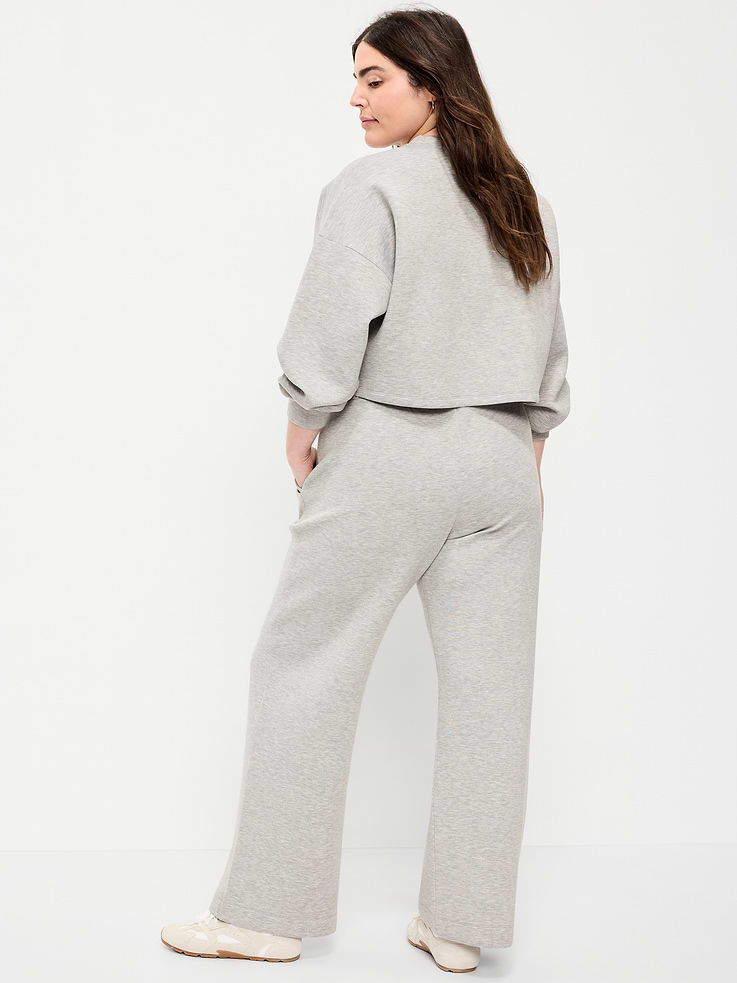 Image number 7 showing, High-Waisted Bounce Fleece Wide-Leg Sweatpants