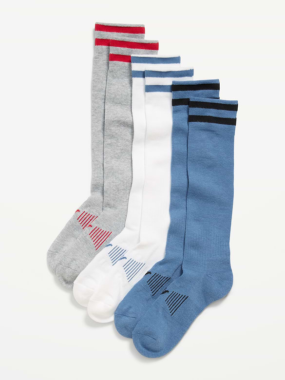 Knee High Go-Dry Soccer Socks 3-Pack for Boys
