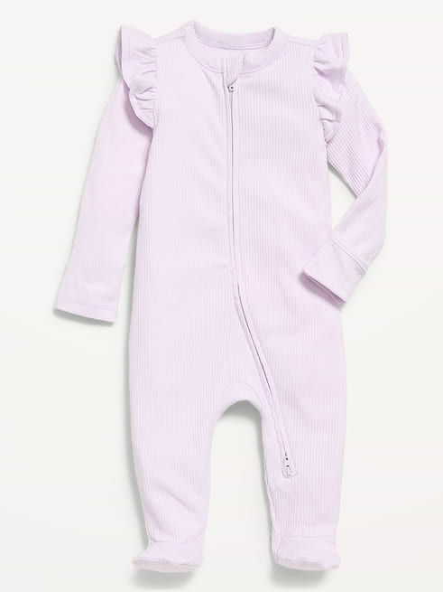 Ribbed Ribbed 2-Way-Zip Sleep & Play Footed One-Piece for Baby on clearance at Old Navy — 40% off