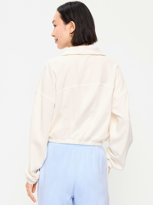 Button-Up Funnel-Neck Sweatshirt