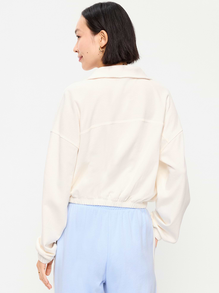 Image number 2 showing, Button-Up Funnel-Neck Sweatshirt