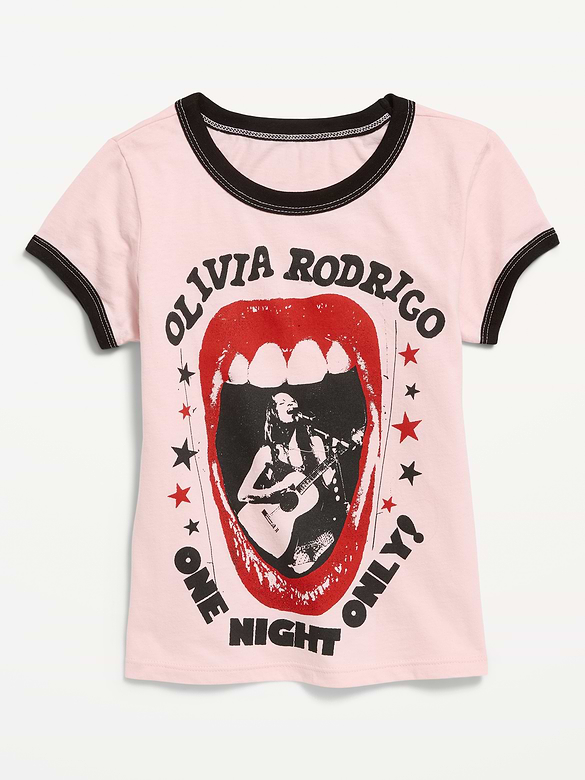 Olivia Rodrigo™ Fitted Ribbed Ringer Graphic T-Shirt for Girls