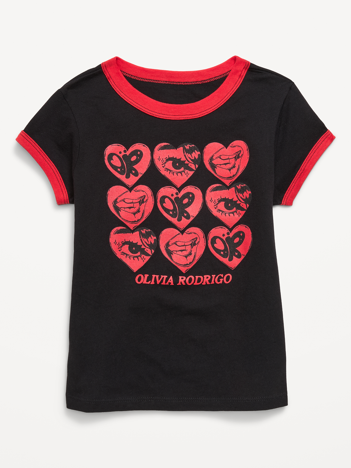 Image number 1 showing, Olivia Rodrigo™ Fitted Ribbed Ringer Graphic T-Shirt for Girls