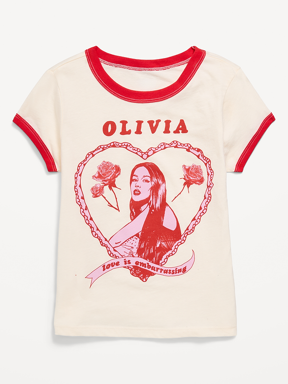 Olivia Rodrigo™ Fitted Ribbed Ringer Graphic T-Shirt for Girls