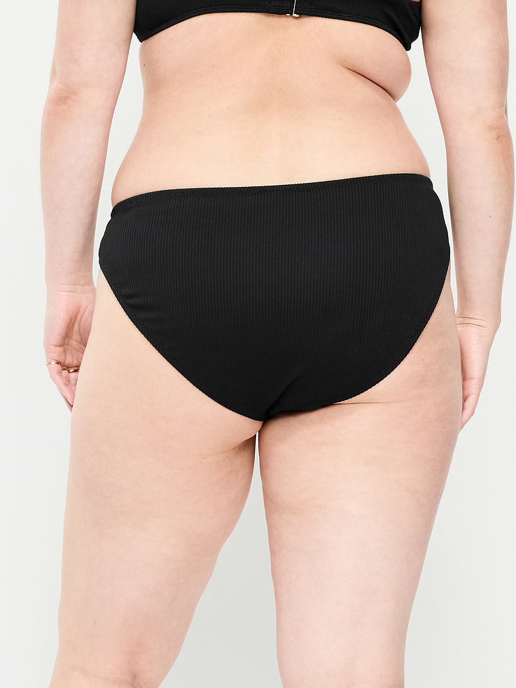 Image number 6 showing, Ribbed Mid-Rise Bikini Swim Bottoms
