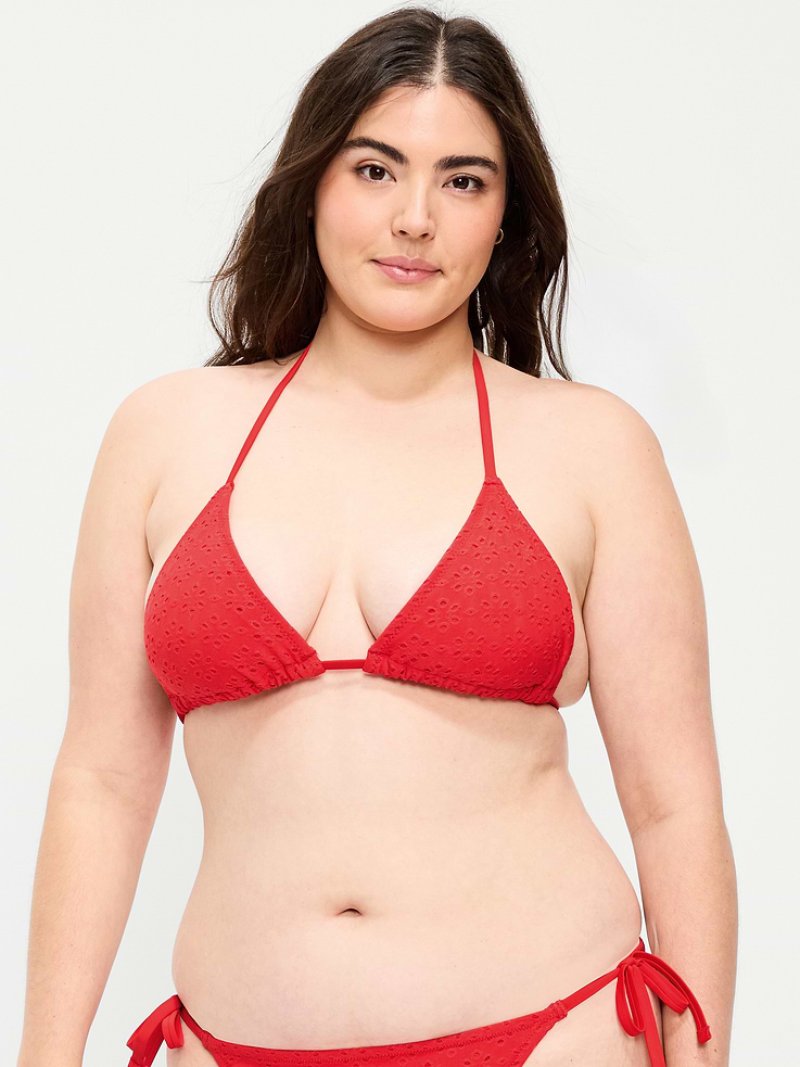 Image number 5 showing, Eyelet Triangle String Bikini Swim Top