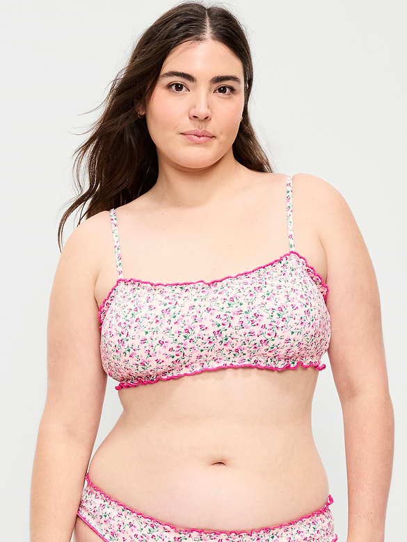 Scoop-Neck Ruffle Swim Top