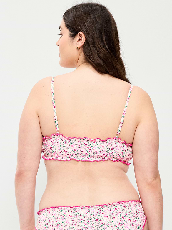 Scoop-Neck Ruffle Swim Top