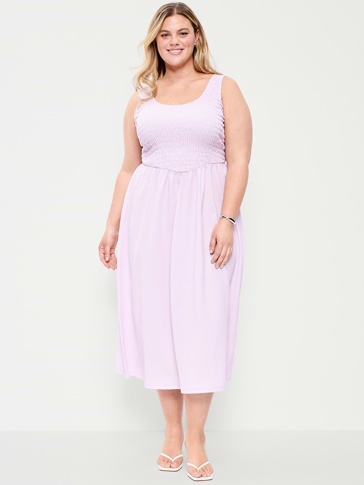 Image number 7 showing, Fit & Flare Lightweight Smocked-Bodice Midi Dress