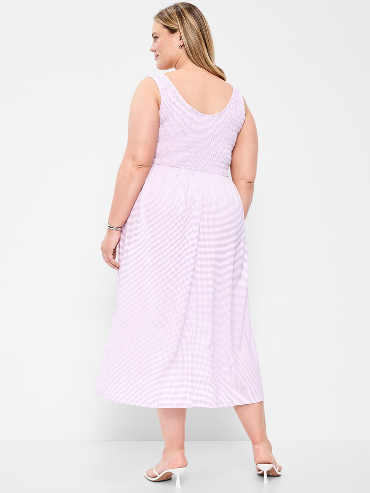 Image number 8 showing, Fit & Flare Lightweight Smocked-Bodice Midi Dress