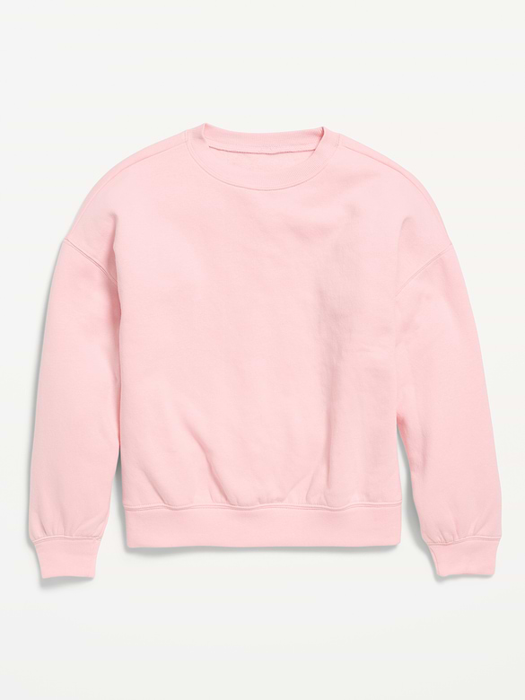 Oversized Long-Sleeve Tunic Sweatshirt for Girls