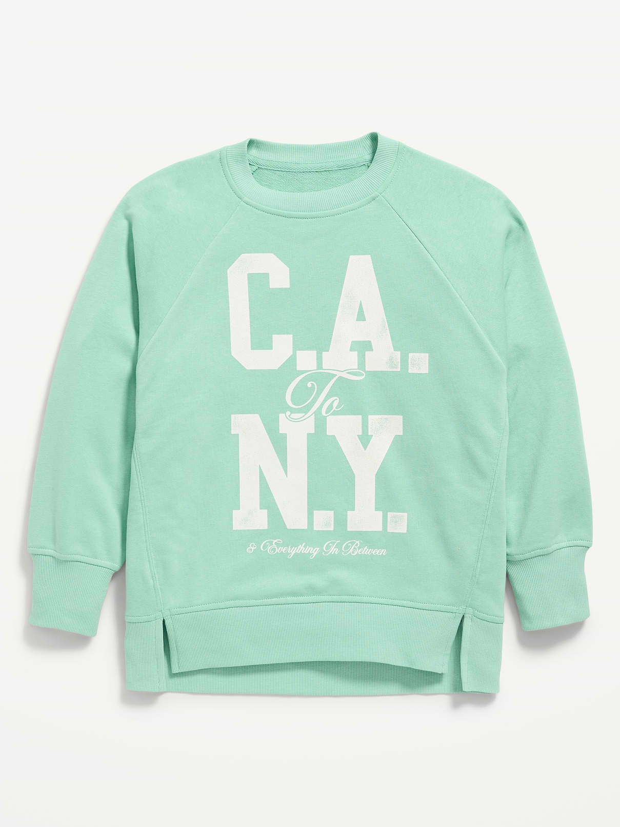 Image number 2 showing, Oversized Long-Sleeve Graphic Tunic Sweatshirt for Girls