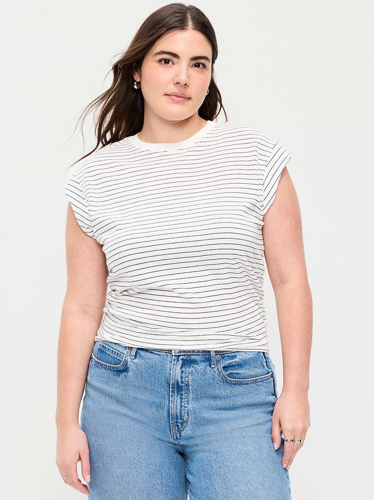 Image number 5 showing, Cap-Sleeve Cinch-Waist Top
