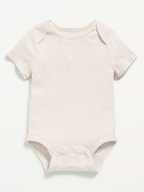 Unisex Unisex Short-Sleeve Ribbed Bodysuit for Baby on clearance at Old Navy — 55% off