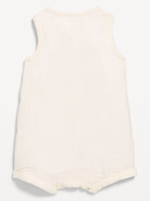 Image number 3 showing, Sleeveless Double-Weave Henley One-Piece Romper for Baby