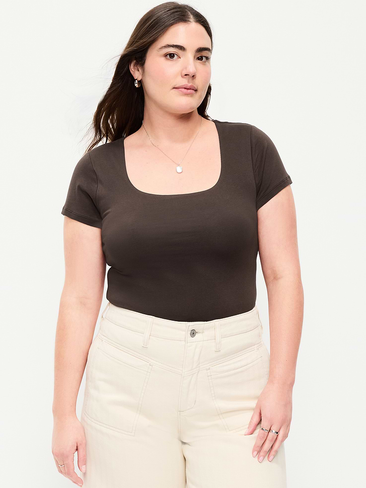 Image number 6 showing, Hug Double-Layer Scoop-Neck Top