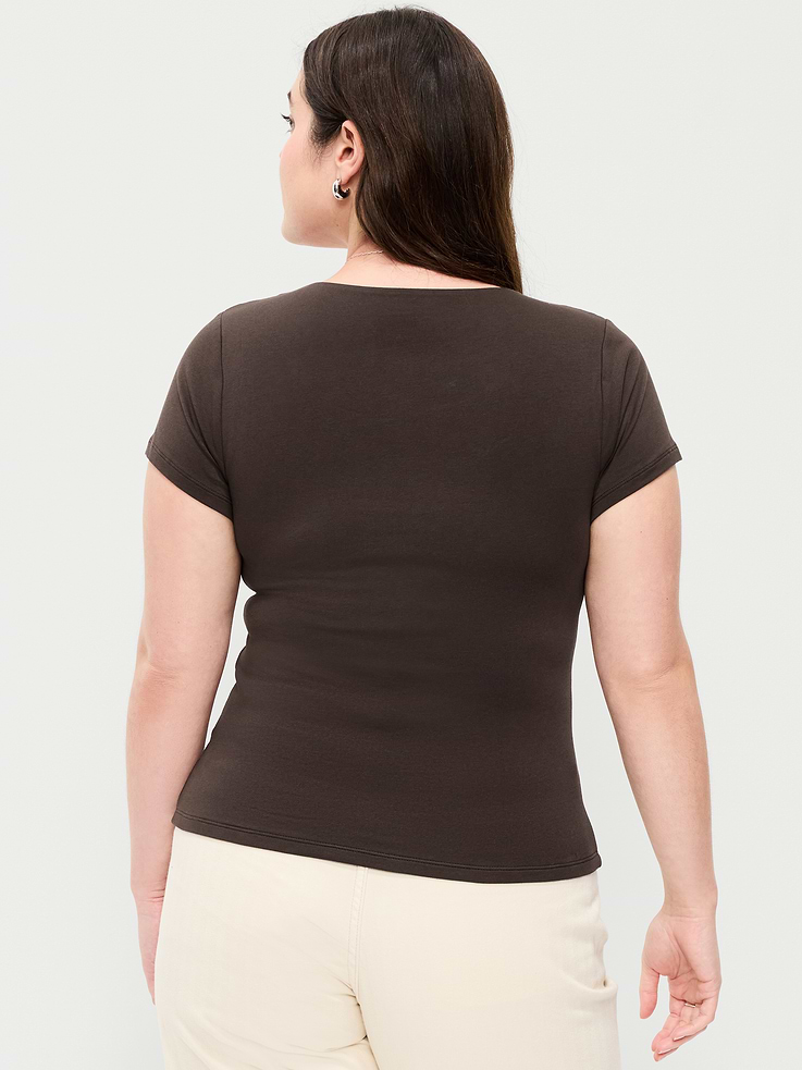 Image number 7 showing, Hug Double-Layer Scoop-Neck Top