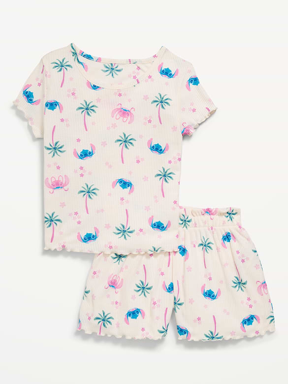 Disney© Ribbed Stitch Pajama T-Shirt and Shorts Set for Girls
