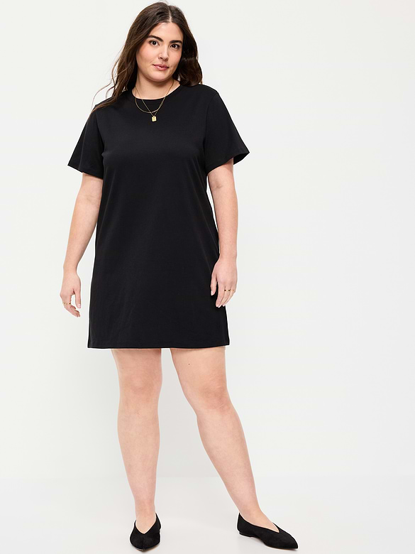 Vintage Crew-Neck Mini T-Shirt Dress
