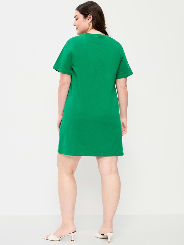 Vintage Crew-Neck Mini T-Shirt Dress