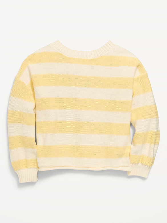 Oversized Long-Sleeve Embroidered Sweater for Girls